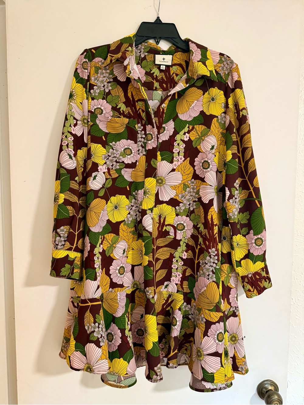 Tuckernuck Callahan Floral Long-Sleeve Button-Front Dress